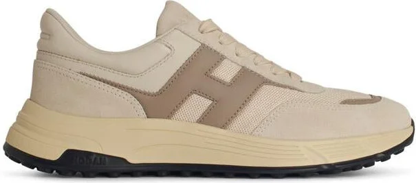 Hogan 'Hyperlight' Beige Leather Blend Sneakers