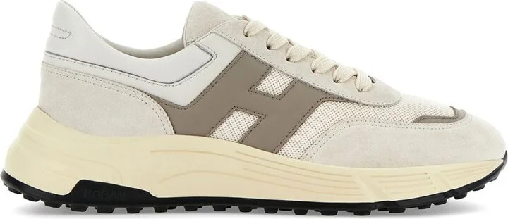 Hogan 'Hyperlight' Beige Leather Blend Sneakers