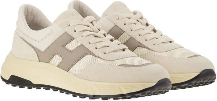 Hogan Hyperlight - Leather And Textile Trainers With Side H - Image 4