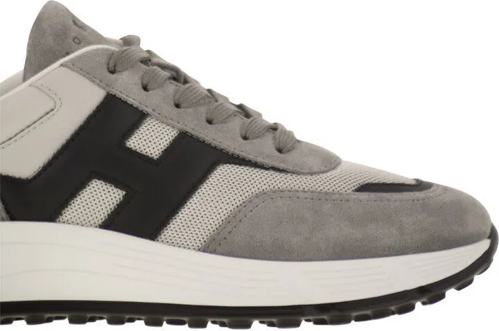 Hogan Hyperlight - Leather And Textile Trainers With Side H - Image 6