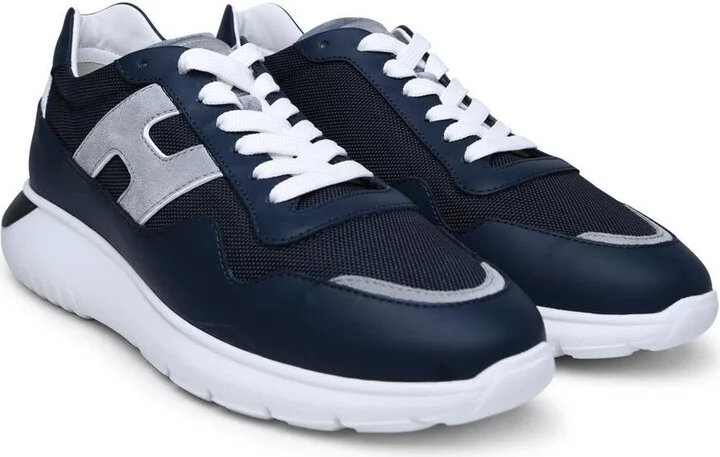 Hogan Interactive 3 Blue Leather Blend Sneakers - Image 2