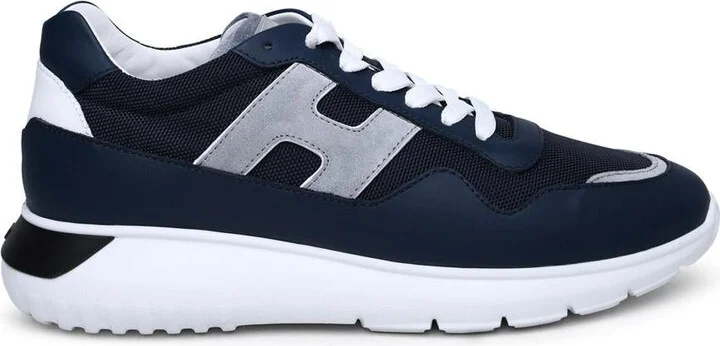 Hogan Interactive 3 Blue Leather Blend Sneakers