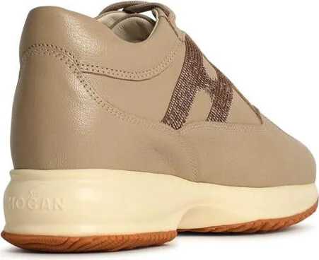 Hogan 'Interactive' Beige Leather Sneakers - Image 3