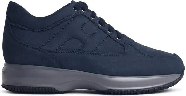 Hogan 'Interactive' Blue Nubuck Leather Sneakers