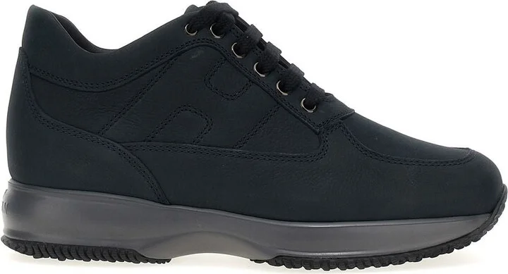 Hogan 'Interactive' Blue Nubuck Leather Sneakers