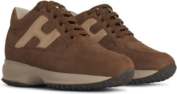 Hogan 'Interactive' Brown Suede Sneakers - Image 2