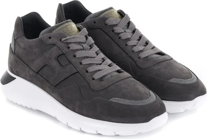 Hogan 'Interactive' Grey Nubuck Leather Sneakers - Image 6