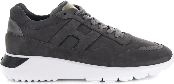 Hogan 'Interactive' Grey Nubuck Leather Sneakers
