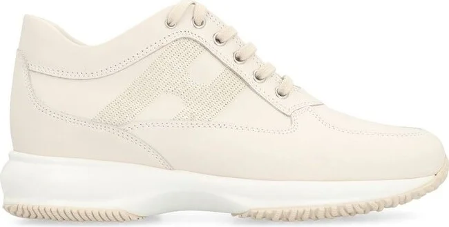 Hogan Interactive Sequin-Panel Lace-Up Trainers