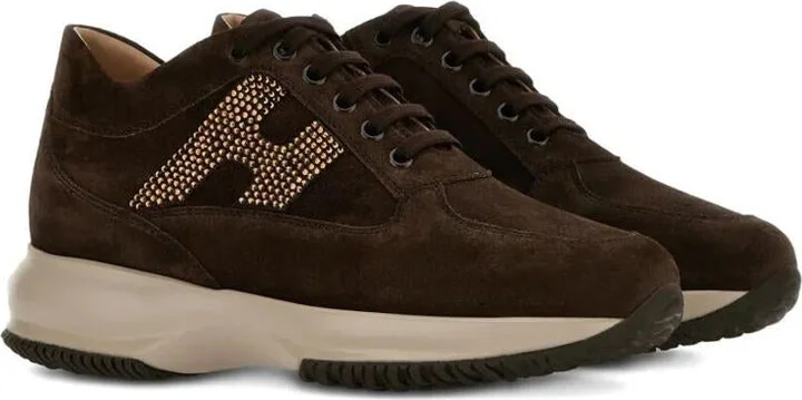 Hogan Interactive Suede Sneakers With Rhinestones Shoes - Image 2