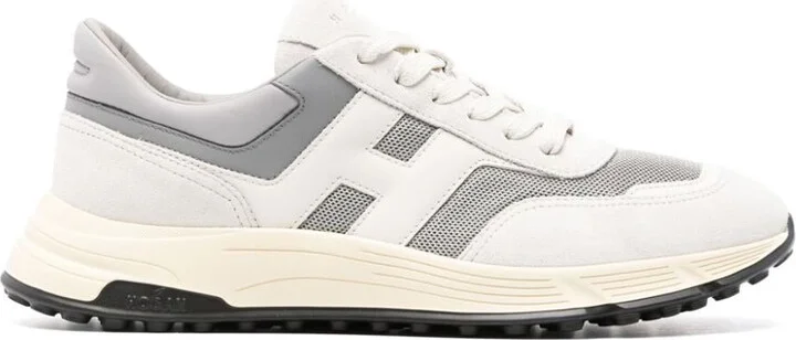 Hogan Leather Sneakers In White And Grey