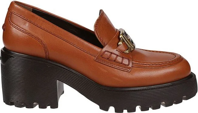 Hogan Logo Buckled Slip-On Loafers