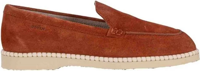 Hogan Logo-Debossed Round Toe Loafers