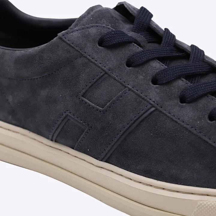 Hogan Navy Blue Leather Sneakers - Image 4