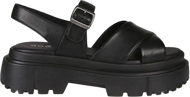 Hogan Open Toe Buckled Sandals