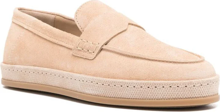 Hogan Pink Calf Suede Mocassins - Image 4