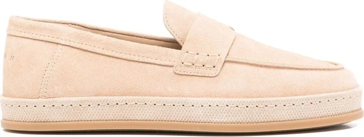 Hogan Pink Calf Suede Mocassins