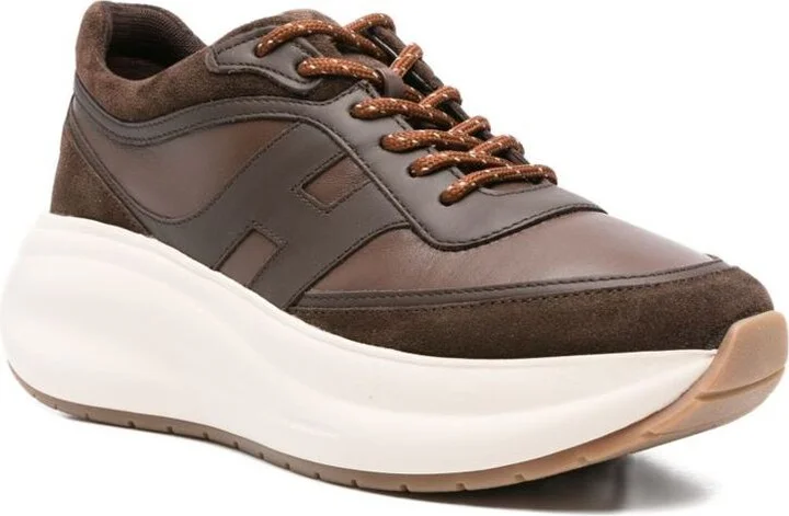Hogan 'Rebel' Calf Leather Sneakers In Ivory - Image 4