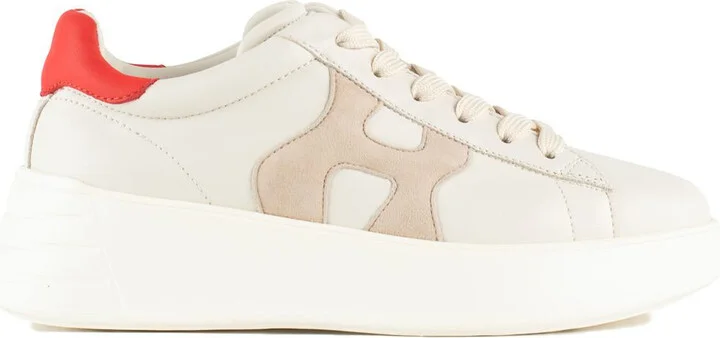 Hogan Rebel Sneakers Ivory And Red