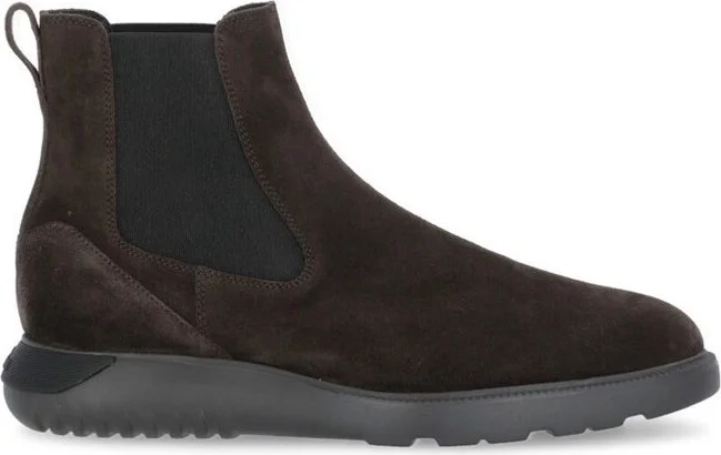 Hogan Round Toe Ankle Boots
