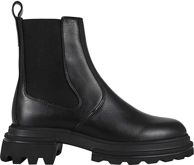 Hogan Round Toe Chelsea Ankle Boots