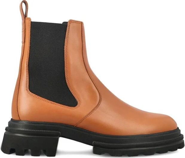 Hogan Round-Toe Chelsea Ankle Boots