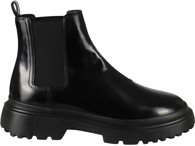 Hogan Round-Toe Chelsea Ankle Boots