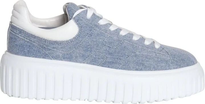 Hogan Round Toe Lace-Up Sneakers