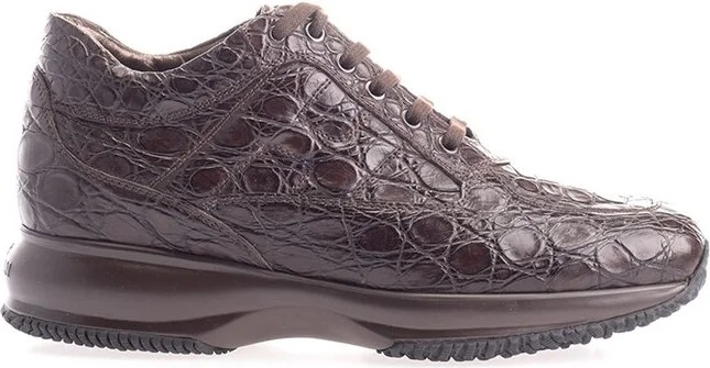 Hogan Round Toe Lace-Up Sneakers
