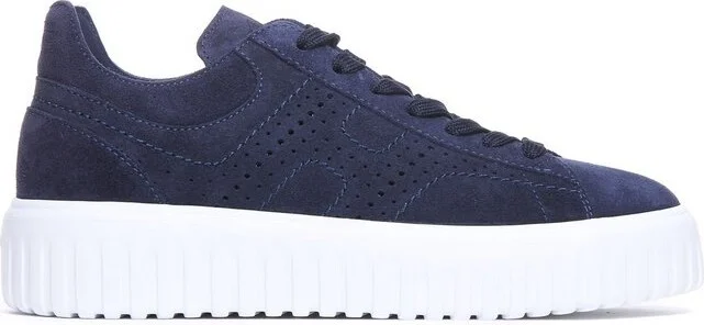 Hogan Round Toe Lace-Up Sneakers