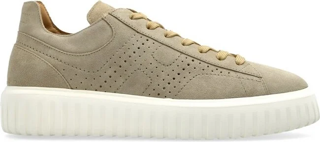 Hogan Round Toe Lace-Up Sneakers