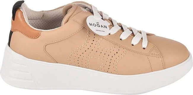 Hogan Round Toe Lace-Up Sneakers
