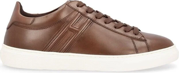 Hogan Round Toe Lace-Up Sneakers