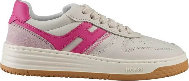 Hogan Round Toe Lace-Up Sneakers