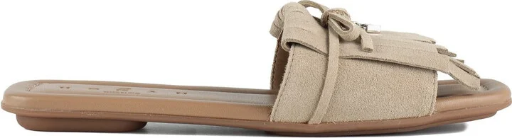 Hogan Sandalo H685 With Fringe In Rope-Colored Suede