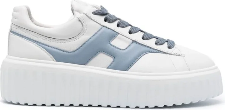 Hogan Sneakers H-Stripes Ivory And Light Blue