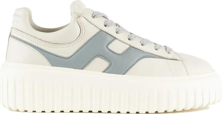 Hogan Sneakers H-Stripes Ivory And Light Blue