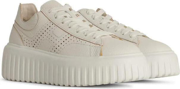 Hogan 'Stripes' White Leather Sneakers - Image 2