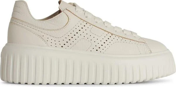 Hogan 'Stripes' White Leather Sneakers