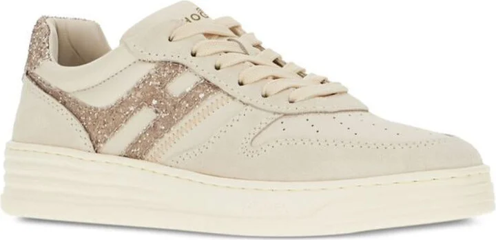 Hogan Suede And Smooth Leather H630 Sneakers With Glittered H Shoes - Image 2