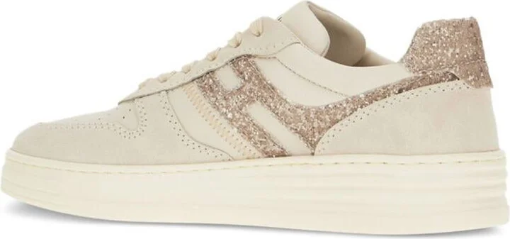 Hogan Suede And Smooth Leather H630 Sneakers With Glittered H Shoes - Image 3