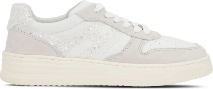 Hogan Suede And Smooth Leather H630 Sneakers With Glittered H Shoes