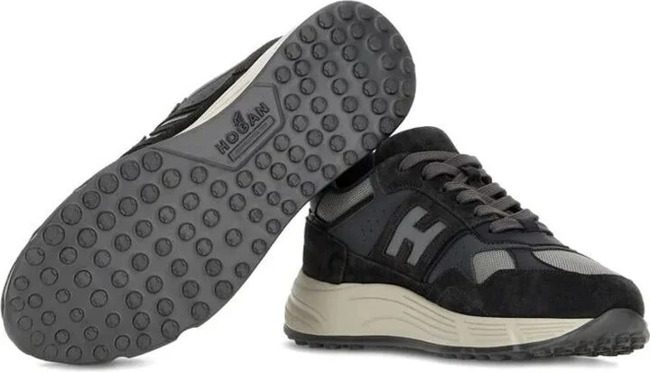 Hogan Suede And Smooth Leather Hyperlight Sneakers With Technical Fabric Inserts Shoes - Image 4