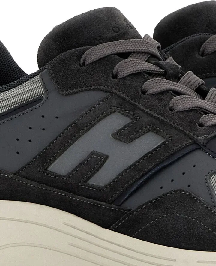 Hogan Suede And Smooth Leather Hyperlight Sneakers With Technical Fabric Inserts Shoes - Image 5