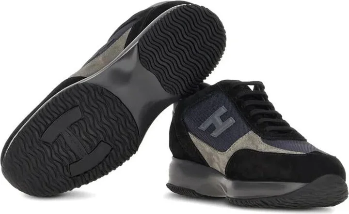 Hogan Suede And Smooth Leather Interactive Sneakers With Technical Fabric Inserts Shoes - Image 4