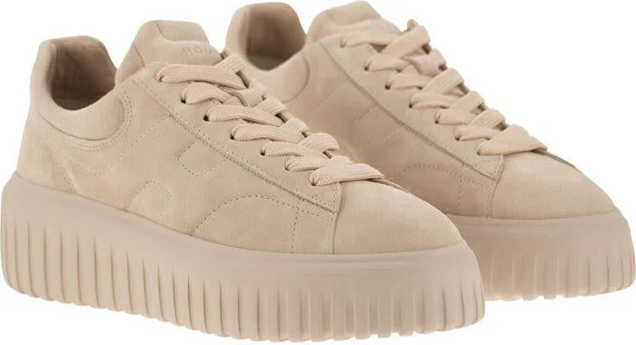 Hogan Suede H-Stripes Trainers - Image 4