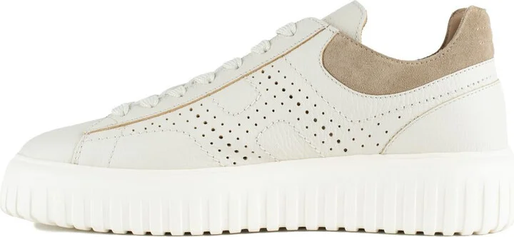 Hogan White And Beige H-Stripes Sneakers - Image 2
