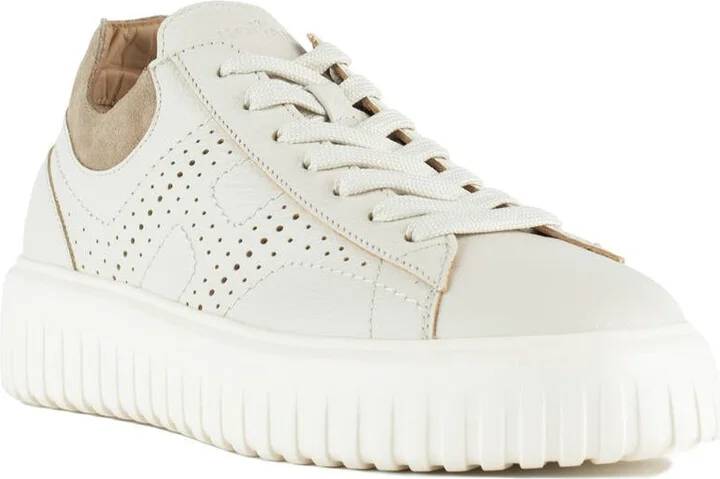 Hogan White And Beige H-Stripes Sneakers - Image 3