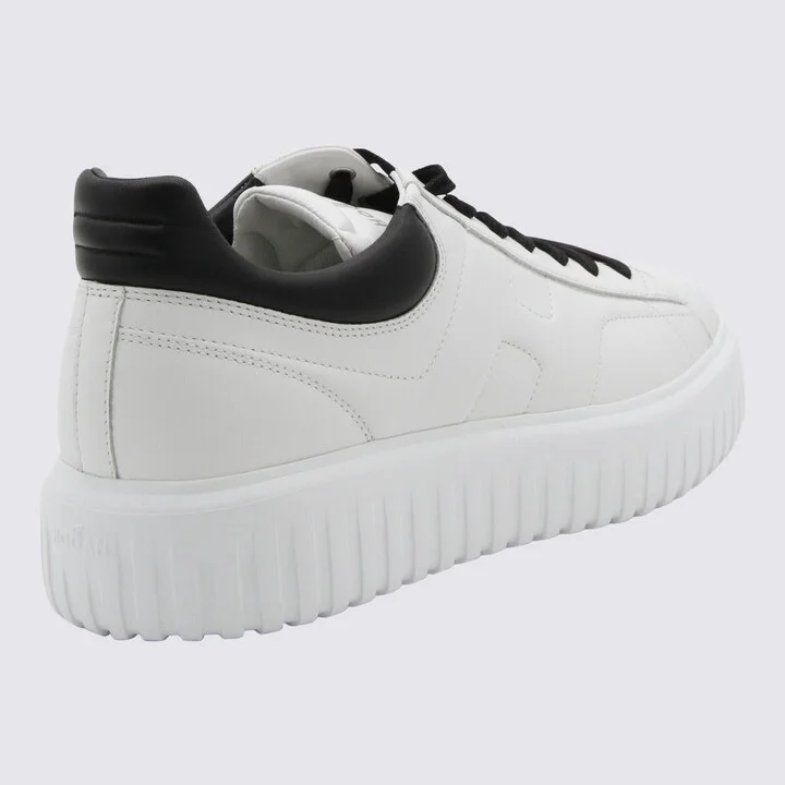 Hogan White And Black Leatehr Sneakers - Image 2