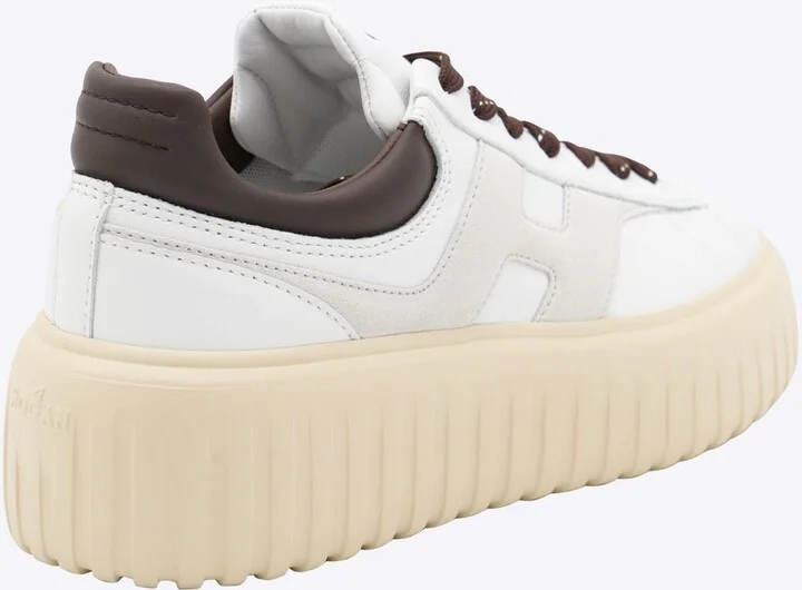 Hogan White And Cream Leather Sneakers - Image 3